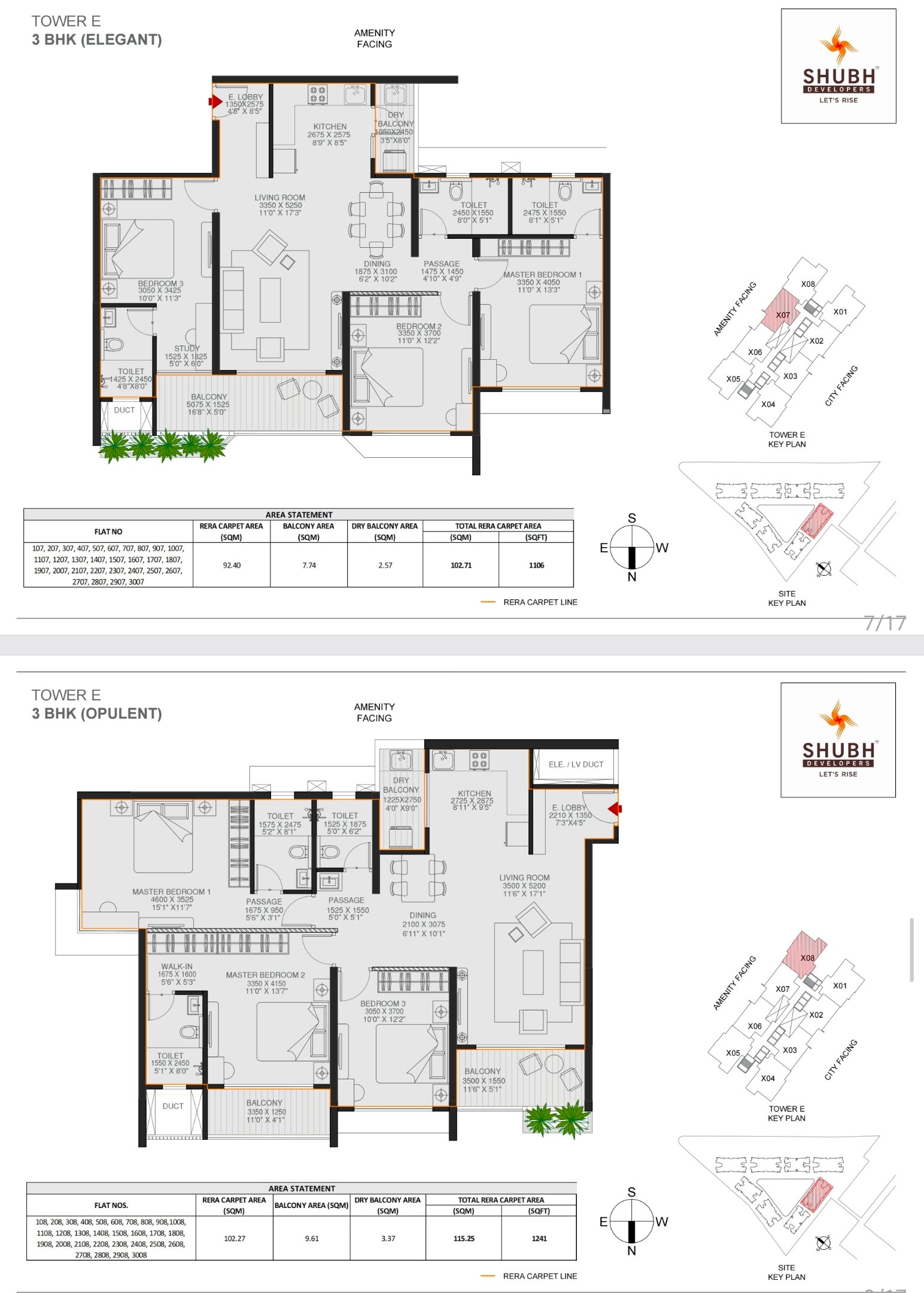 2 BHK 817 sqft floor plan